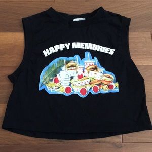 Black Graphic Tank Top